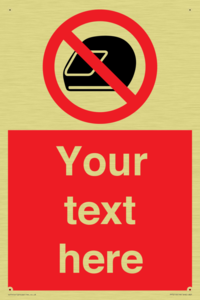 Custom No Motorcycle Helmets Sign